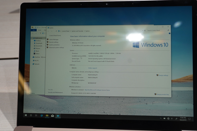 13.5型のCPUはIce Lakeな第10世代Coreプロセッサ