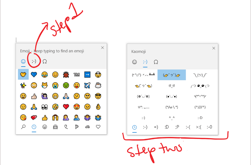 [Windows]+[.]で呼び出せる絵文字機能に顔文字も追加された