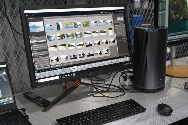 Lightroomのデモ。デスクトップPCではNVIDIAのQuadroシリーズとの組み合わせでRAWデータの処理が高速にできることがアピールされていた。