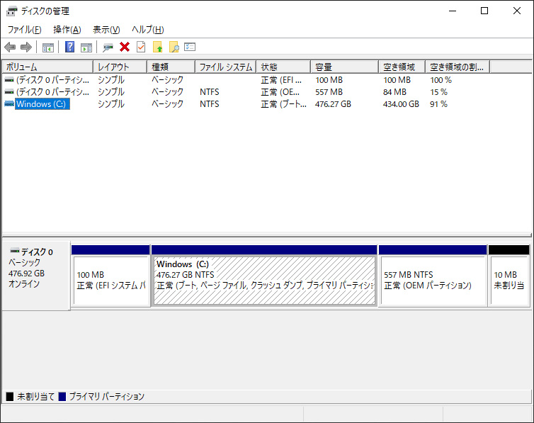 ストレージのパーティション