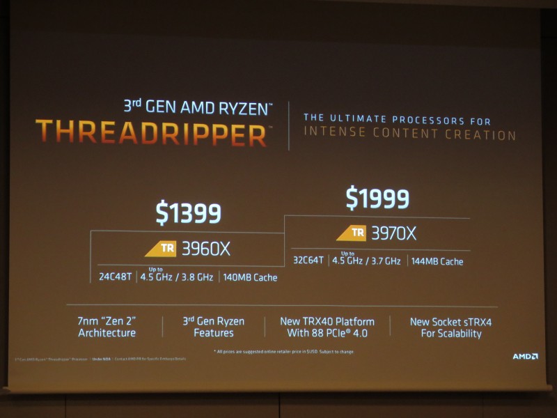 海外では25日、日本では30日に発売される第3世代Ryzen Threadripper