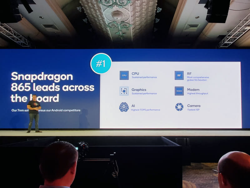 カトージアン氏はSnapdragon 865の性能が業界最高だとアピールした