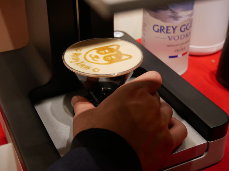 ラテアートが完成したところ