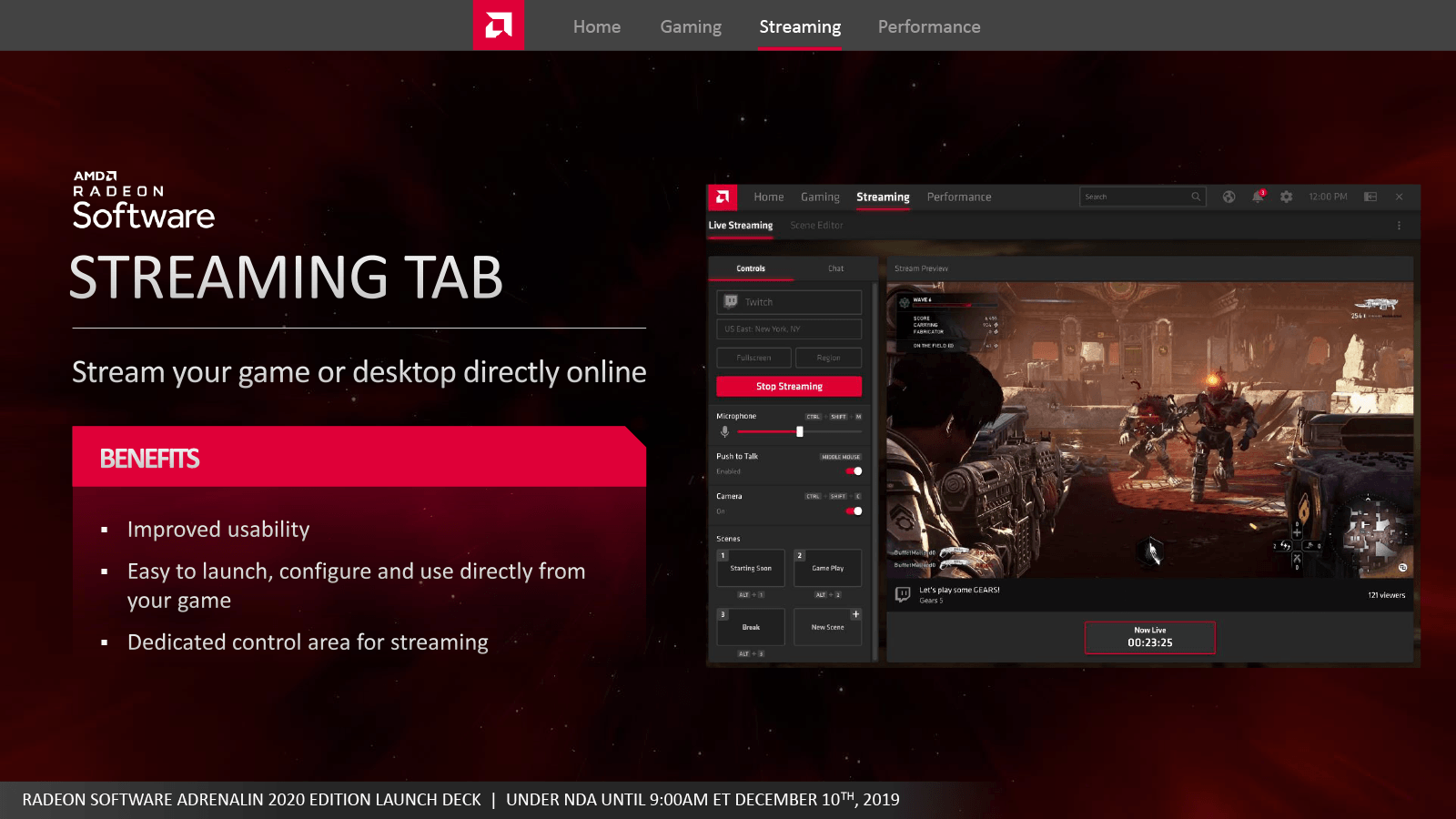 ストリーミングタブ