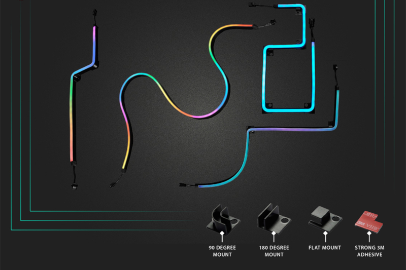 付属のマウントで自在に取りつけできる