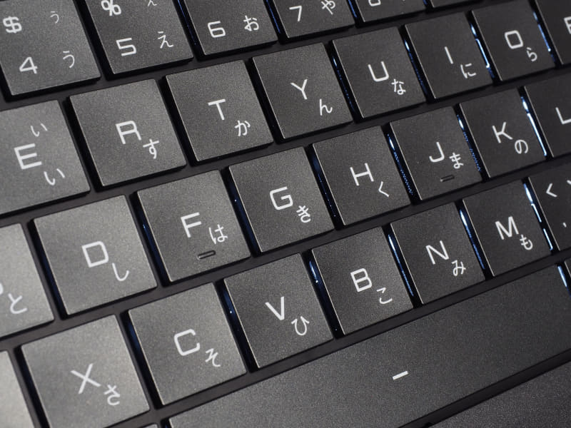 キーストロークも1.4mmほどあるとのこと。反発力もちょうどよい