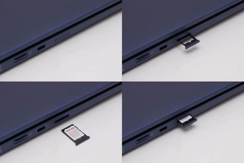 Nano SIMカードスロットのトレイはプッシュインプッシュアウト方式