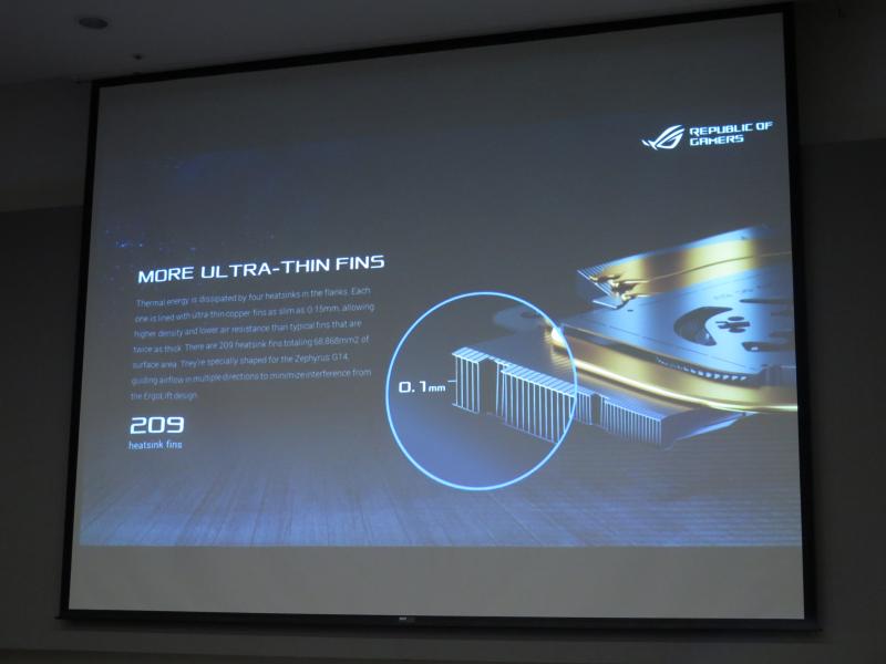 ヒートシンクのフィンを薄くして枚数を増やした