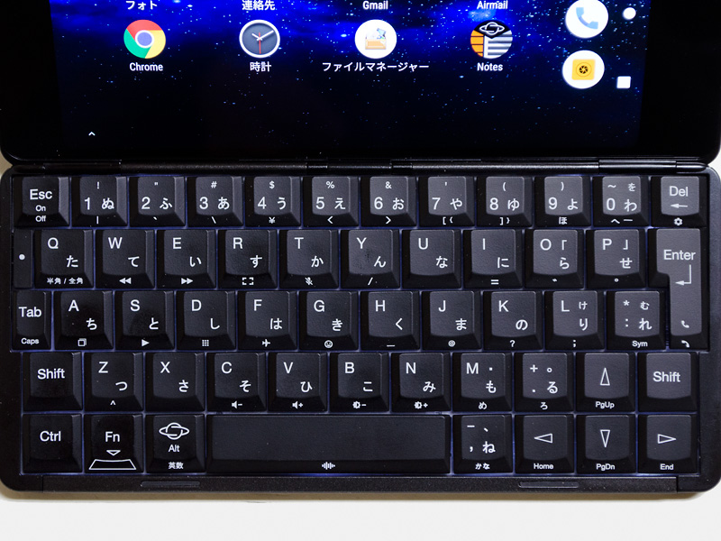 バックライト付き日本語キーボード