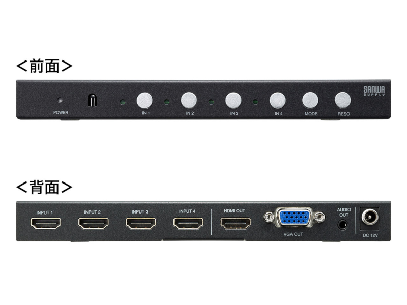 本体前面および背面