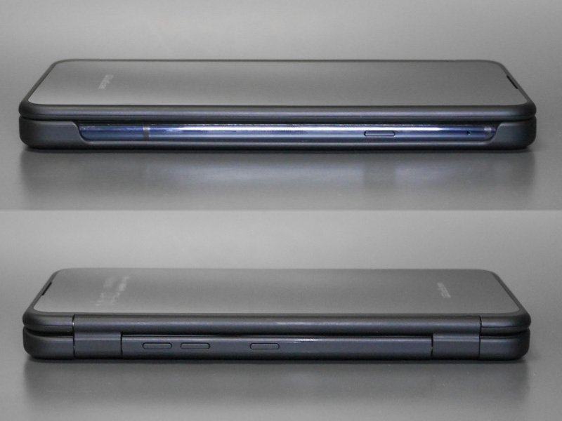 左右側面。右側は電源ボタンのみで、左側に音量ボタンと、Googleアシスタントを呼び出せる拡張ボタンを搭載する