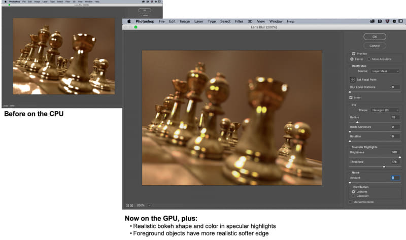 「ぼかし(レンズ)」がGPUに対応し、新しいアルゴリズムでより品質を向上させた