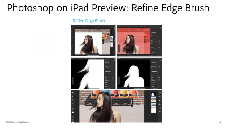 「Refine Edge Brush」は将来のバージョンで提供開始予定(出典 : Adobe)