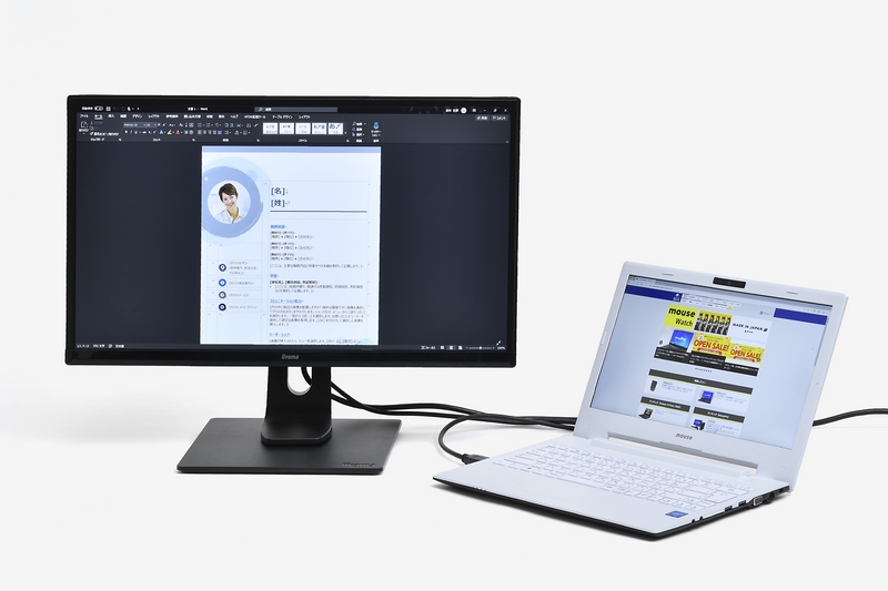 小さなノートPCには、時々参照するための環境デスクトップ向けアプリを表示しておき、大きな外付けに集中デスクトップ向けアプリを表示して作業するのもお勧めの使い方の1つ