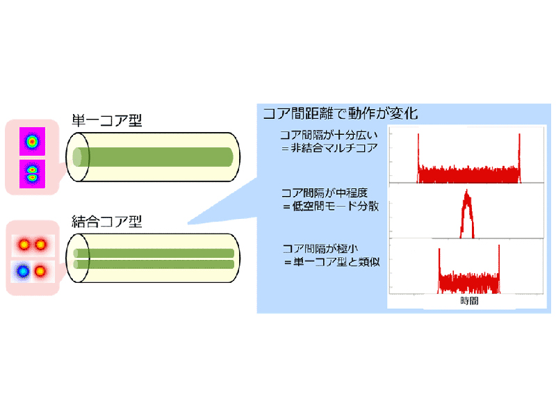 単一コア型および結合コア型マルチモード光ファイバのイメージ