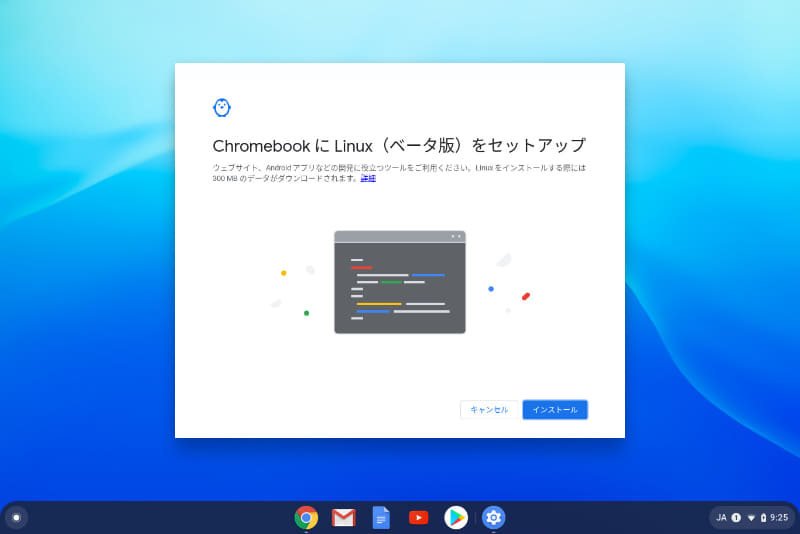 Linux(ベータ版)をセットアップ
