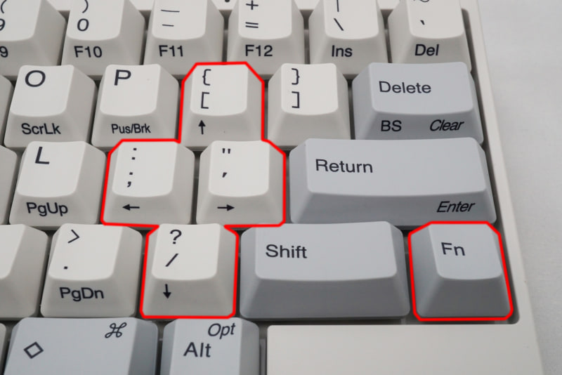 HHKB ProfessionalのカーソルとFnキーの位置