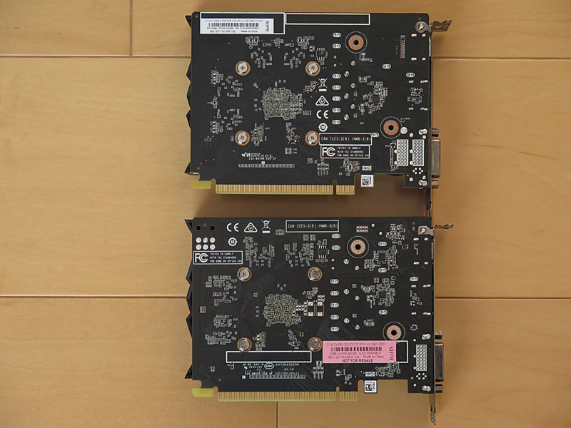 上がGDDR5版、下がGDDR6版のGeForce GTX 1650