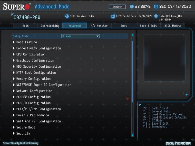 Z390世代から採用されたBIOSのUI。だいぶ操作しやすくなっている。ただ筆者が入手した1.0a版では、設定を保存せずに終了するとエラーで止まったり、ホットリセットだとiGPU優先で起動してしまうといったバグが残っていた。このあたり製品版で改善されるかどうか気になるところ