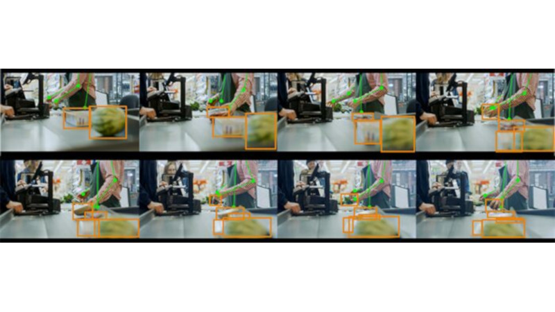 レジにおける商品や作業のリアルタイムトラッキング例