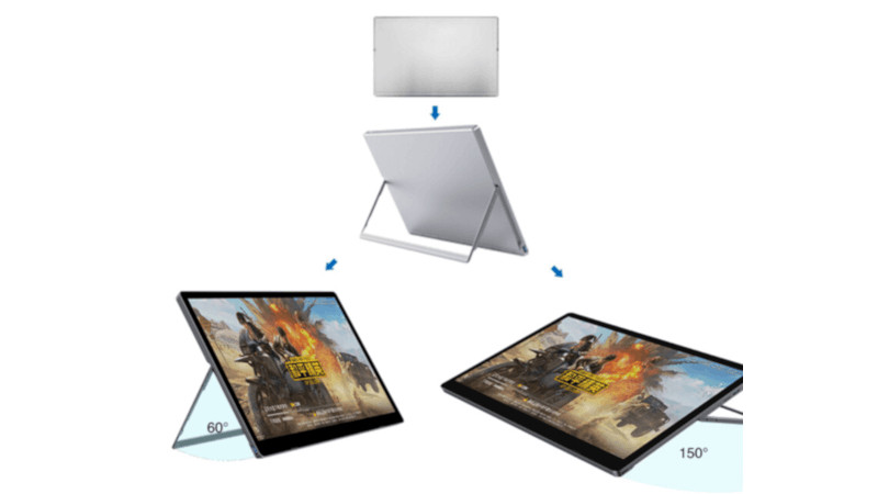 任意の角度に調整できるキックスタンド