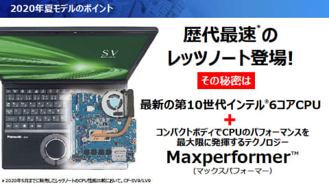 第10世代Coreの性能を最大限に引き出す“Maxperfomer”搭載レッツノート
