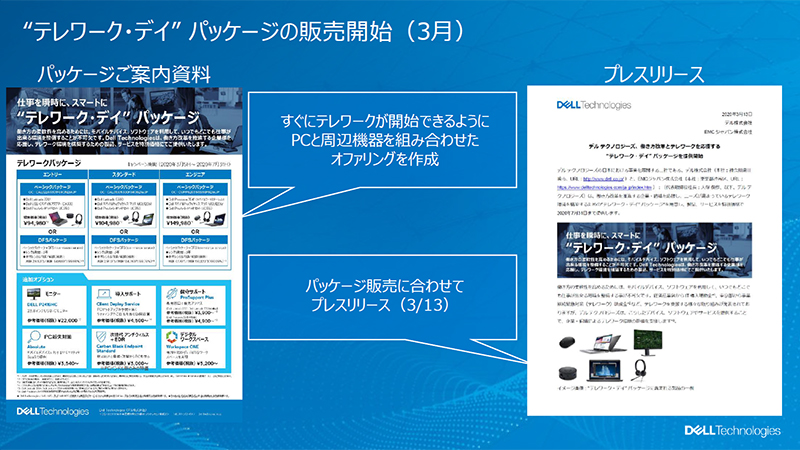 3月に販売を開始した“テレワーク・デイ”パッケージ