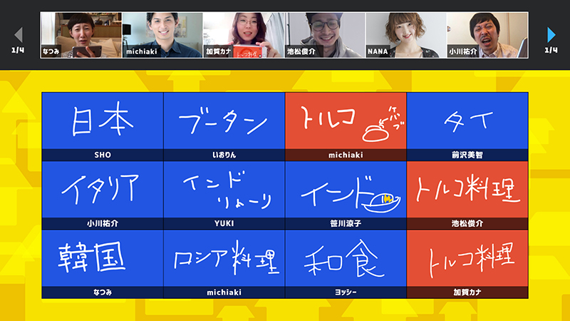 クイズ番組を想定した使用例