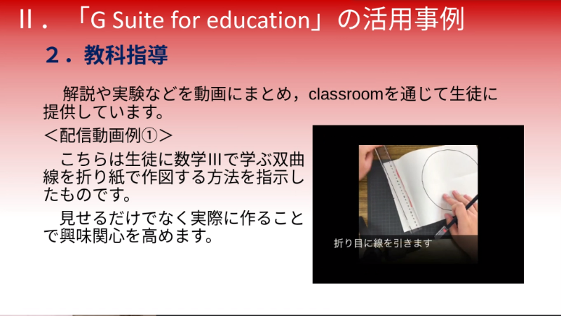 越谷南高校での動画教材の例