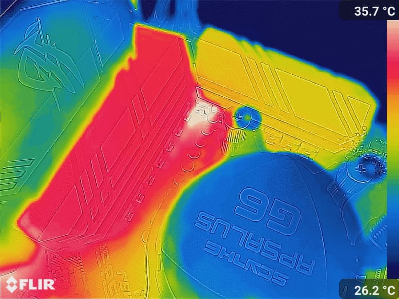 エンコード開始前。画像内の最大温度は35.7℃