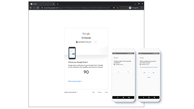 スマートフォンプロンプトによる2段階認証