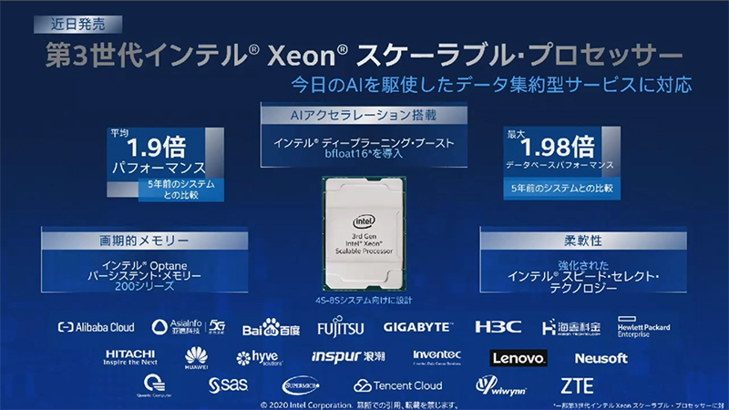 第3世代Xeonスケーラブル・プロセッサ
