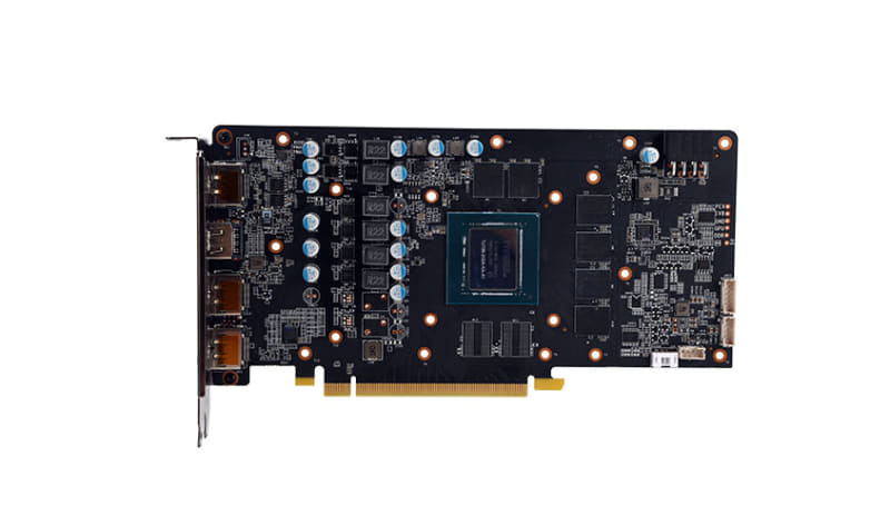 GeForce RTX 2070搭載製品の基板写真。ダイサイズ的にはGeForce GTX 1650 Ultraと同じとみられる