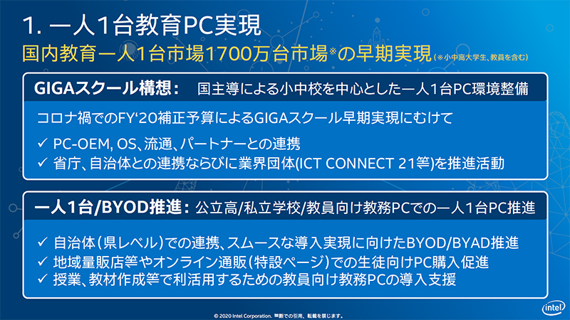 1人1台の教育PC実現