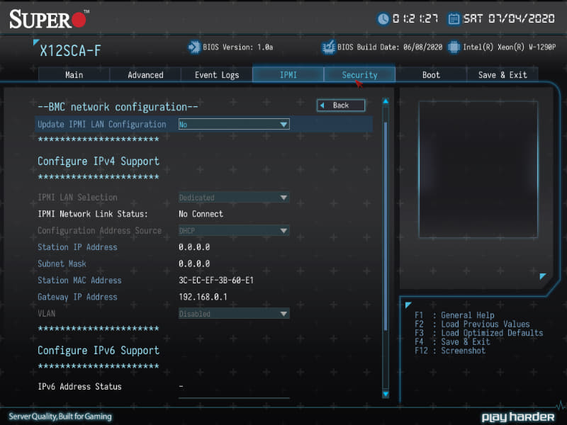 BIOSはC9Z490-PGWとほぼ同じUI(ただしAdvancedモードのみ)
