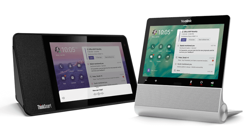 Microsoft Teams Displays、左がLenovoのThinkSmart View