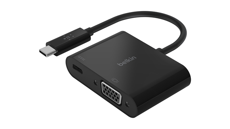 USB-C to VGA+USB-C 60W PD変換アダプタ