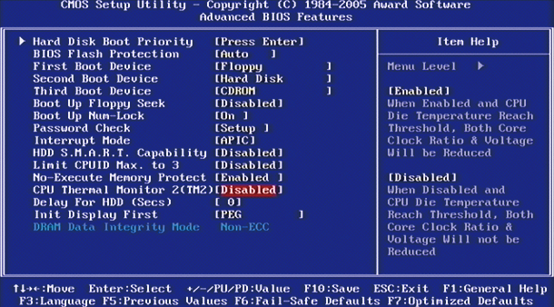 今時のビデオカードと古いマザーボードの相性問題は、UEFI化する前のマザーでとくに発生しやすい。画面のようなテキストベースのUIを操作するレガシーBIOS（時期によってはレガシーBIOSのような見た目のUEFIも存在）の環境を使い続けるなら、ビデオカード選びは動作可否の情報も同時に集めたほうがよい