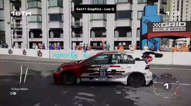 GRIDでのGen 11、車のボディへの映り込みが少ない