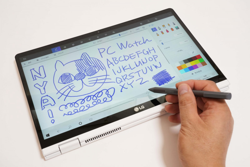 LG Stylus Pen(Wacom AES 2.0)の筆圧検知は4,096段階、傾き検知にも対応する