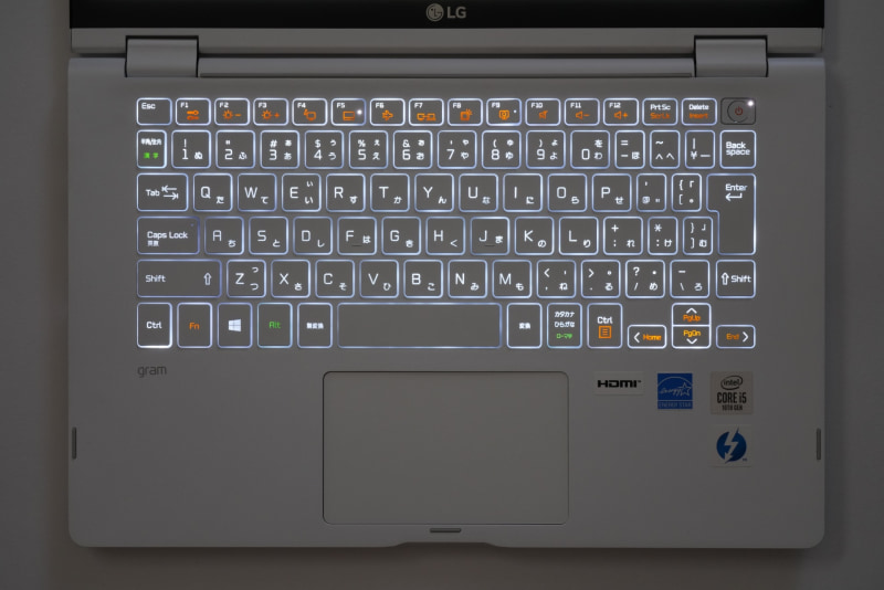 キーボードバックライトは、Off、Low、Highの3つから選べる