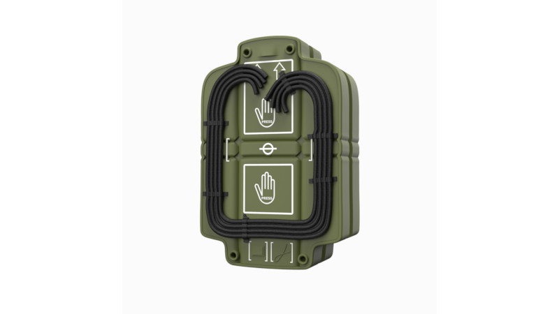 ブリーチングチャージを模したヘッドフォンハンガー