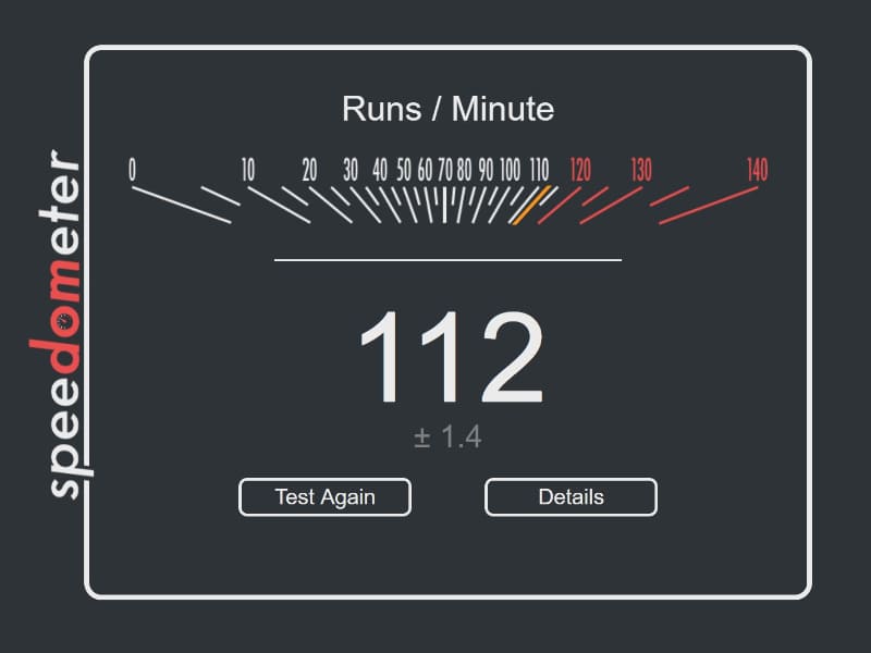 手持ち機材でのM84のSpeedomater 2.0の結果