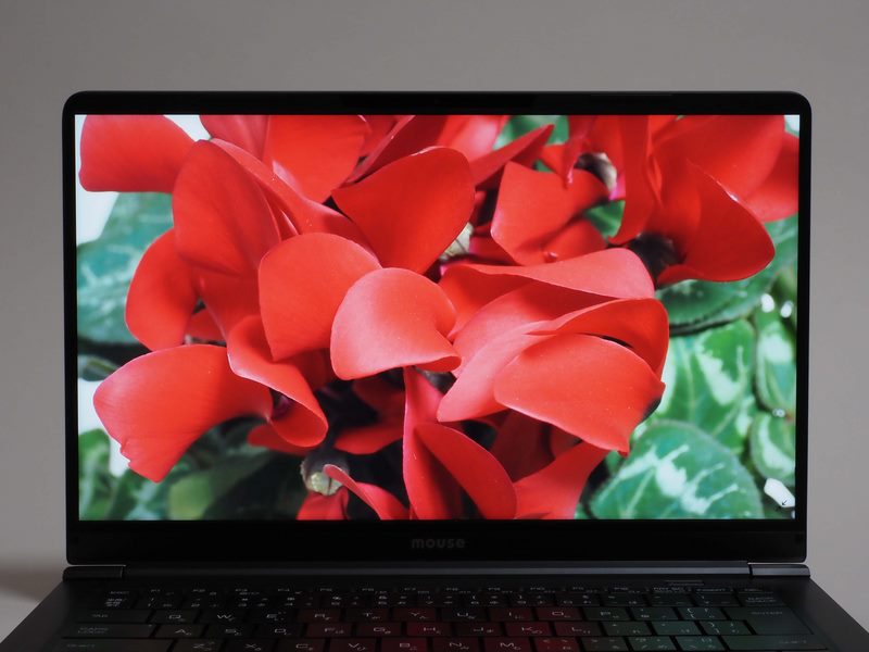 モバイルノートパソコンとしてsRGBカバー率99.8%は平均以上の色域だ