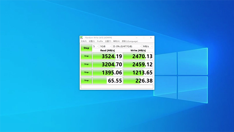 CrystalDiskMarkの結果