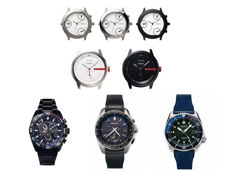 (上)山中俊治氏デザインモデル、(中)ファブリッツィオ・ジウジアーロ氏デザインモデル、(下)シチズンやセイコーとのコラボモデル