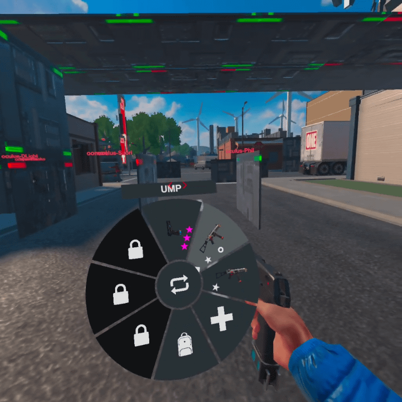 メニューから所持している武器を持ち替えられる