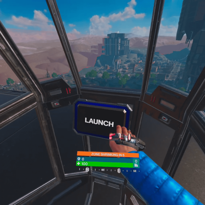 「LAUNCH」をタッチすると飛行ポッドが発進