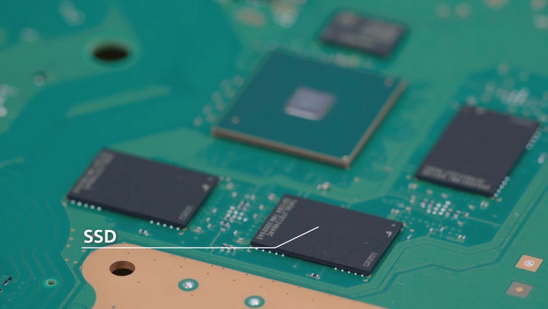 SSDも直付け。コントローラはカスタム品
