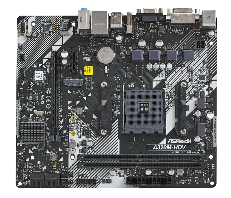 <strong class="em ">ASRock A320M-HDV R4.0</strong><br>A320チップセット搭載マザーは低価格だが、第3世代Ryzenにも対応している。将来的に上位CPUにもアップグレードが可能なのは心強い